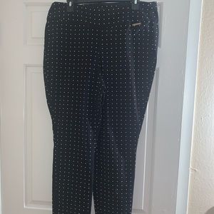 Black polka dot crop pants